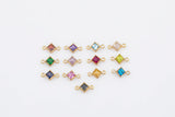 3mm Diamond Gold Filled Connectors 14/20 or Sterling Silver Connectors Add-On Birthstone Made in USA Real 14k Gold Filled Connector