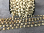 OX HORN Bead Rosary Chain-- 8.5mm-- Non-tarnishing brass wire-- By the Foot