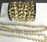 OX HORN Bead Rosary Chain-- 8.5mm-- Non-tarnishing brass wire-- By the Foot