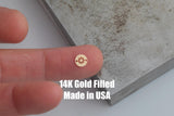 Flower Disc Permanent Jewelry Connector-6mm - 14kt gold filled or Sterling Silver - Made in the USA