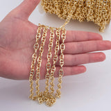 PVD Ion Plated Mariner's Chain Gold Plated Brass - Sold by the Yard - Tarnish Resistant