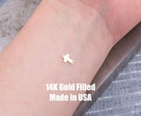 Cross connector charm, Permanent Jewelry Connectors 14k Gold Filled Sterling Silver for permanent jewelry