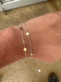 Mix Metal Clover Gold filled and Sterling 5mm, Wholesale, USA Made, Chain by foot Permanent Jewelry Chain
