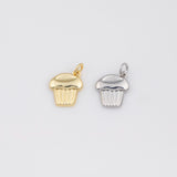 Cupcake Charm 18k Gold PVD Ion Plated Charms Tarnish Resistant
