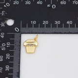 Cupcake Charm 18k Gold PVD Ion Plated Charms Tarnish Resistant