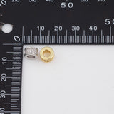 8mm Large Hole Pave Bead 4mm Hole Size18k Gold PVD Ion Plated Charms Tarnish Resistant