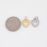 Heart Halo Charm 18k Gold PVD Ion Plated Charms Tarnish Resistant