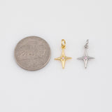 North Star Cross Charm 18k Gold PVD Ion Plated Charms Tarnish Resistant
