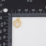Fancy Heart Charm 18k Gold PVD Ion Plated Charms Tarnish Resistant