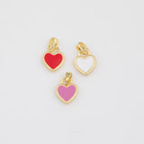 Enamel Heart Charm 18k Gold PVD Ion Plated Charms Tarnish Resistant
