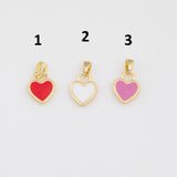 Enamel Heart Charm 18k Gold pvd Ion Plated Charms Tarnish Resistant