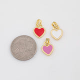 Enamel Heart Charm 18k Gold PVD Ion Plated Charms Tarnish Resistant