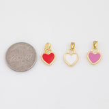 Enamel Heart Charm 18k Gold PVD Ion Plated Charms Tarnish Resistant