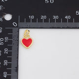 Enamel Heart Charm 18k Gold PVD Ion Plated Charms Tarnish Resistant