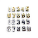 18K Gold PVD Plated Bubble Number Charm 20mm Side Hole Number Charm Bracelet Necklace for DIY Jewelry Making Supply