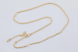 16" Anchor Tab Necklace 2mm Gold Ion PVD Plated Tarnish Resistant