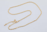 16" Anchor Tab Necklace 2mm Gold Ion pvd Plated Tarnish Resistant