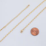 16" Anchor Tab Necklace 2mm Gold Ion PVD Plated Tarnish Resistant
