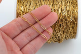 Stainless Gold PVD- Paper Clip Ion Plated Chain 3x9mmTarnish Resistant by the Yard