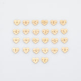 Heart Letter Connectors 14K Gold Filled Made in USA - 6x8mm Alphabet Number Connector for Bracelet Initial Charm Permanent Jewelry Supplies