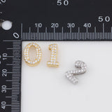 18K Gold Silver Bead 14mm Tall Slider Beads