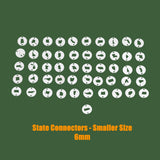 Gold Filled State Connectors 14K Gold Filled Made in USA - All States!! Connector for Bracelet Initial Charm Permanent Jewelry Supplies