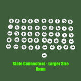 8mm Gold Filled State Connectors 14K Gold Filled Made in USA - All States!! Connector for Bracelet Initial Charm Permanent Jewelry Supplies