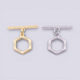 pvd Toggle Clasp Hexigon Toggle Clasps 12mm 18k Gold pvd Ion Plated Tarnish Resistant