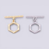 PVD Toggle Clasp Hexigon Toggle Clasps 12mm 18k Gold PVD Ion Plated Tarnish Resistant