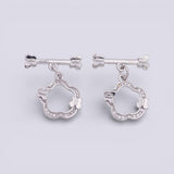 Toggle Clasp Butterfly Flower 14mm 24K Gold Ion Plated Tarnish Resistant