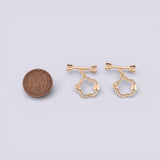 Toggle Clasp Butterfly Flower 14mm 24K Gold Ion Plated Tarnish Resistant