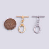 Oval Toggle Clasps 10x19mm 14k Gold Ion PVD Plated Tarnish Resistant