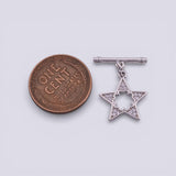 Silver Star Toggle Clasp PVD Plated White Gold Silver Tone Tarnish Resistant 14mm