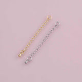 4pc Chain Extender 18k Gold Filled Silver charm bar charms for bracelets and necklaces minimalist cz pave silver for jewelry making diy