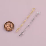 4pc Chain Extender 18k Gold Filled Silver charm bar charms for bracelets and necklaces minimalist cz pave silver for jewelry making diy