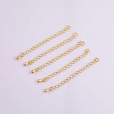 4pc Chain Extender 18k Gold Filled Silver charm bar charms for bracelets and necklaces minimalist cz pave silver for jewelry making diy