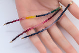 Ombre Crystal Beaded Connector- Gold filled or Sterling Silver Permanent Jewelry Connectors-