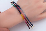 Ombre Crystal Beaded Connector- Gold filled or Sterling Silver Permanent Jewelry Connectors-