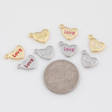 Heart Love Charm 18K Gold Plated PVD Charm Tarnish Resistant