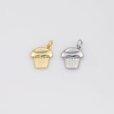 Cupcake Charm 18k Gold PVD Ion Plated Charms Tarnish Resistant