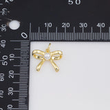 Bow Ribbon with Pearl Charm 18k Gold PVD Ion Plated Charms Tarnish Resistant