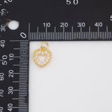 Heart Halo Charm 18k Gold PVD Ion Plated Charms Tarnish Resistant