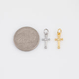 Cross Charm 18k Gold PVD Ion Plated Charms Tarnish Resistant