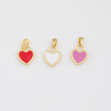 Enamel Heart Charm 18k Gold PVD Ion Plated Charms Tarnish Resistant