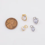 CZ Cubic Zirconia Heart Charm Very Shiny 18K Gold Filled PVD Ion Plated Tarnish Resistant