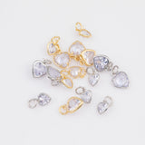 CZ Cubic Zirconia Heart Charm Very Shiny 18K Gold Filled PVD Ion Plated Tarnish Resistant