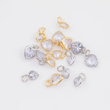 CZ Cubic Zirconia Heart Charm Very Shiny 18K Gold Filled PVD Ion Plated Tarnish Resistant