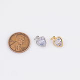 CZ Cubic Zirconia Heart Charm Very Shiny 18K Gold Filled PVD Ion Plated Tarnish Resistant
