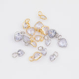 CZ Cubic Zirconia Heart Charm Very Shiny 18K Gold Filled PVD Ion Plated Tarnish Resistant
