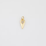 Long Heart Charm 18K Gold 18k Gold PVD Ion Plated Charms Tarnish Resistant